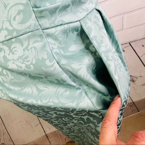 Method Mint Brocade Ruched Strapless Mini Dress - Size Medium - Picture 6 of 16